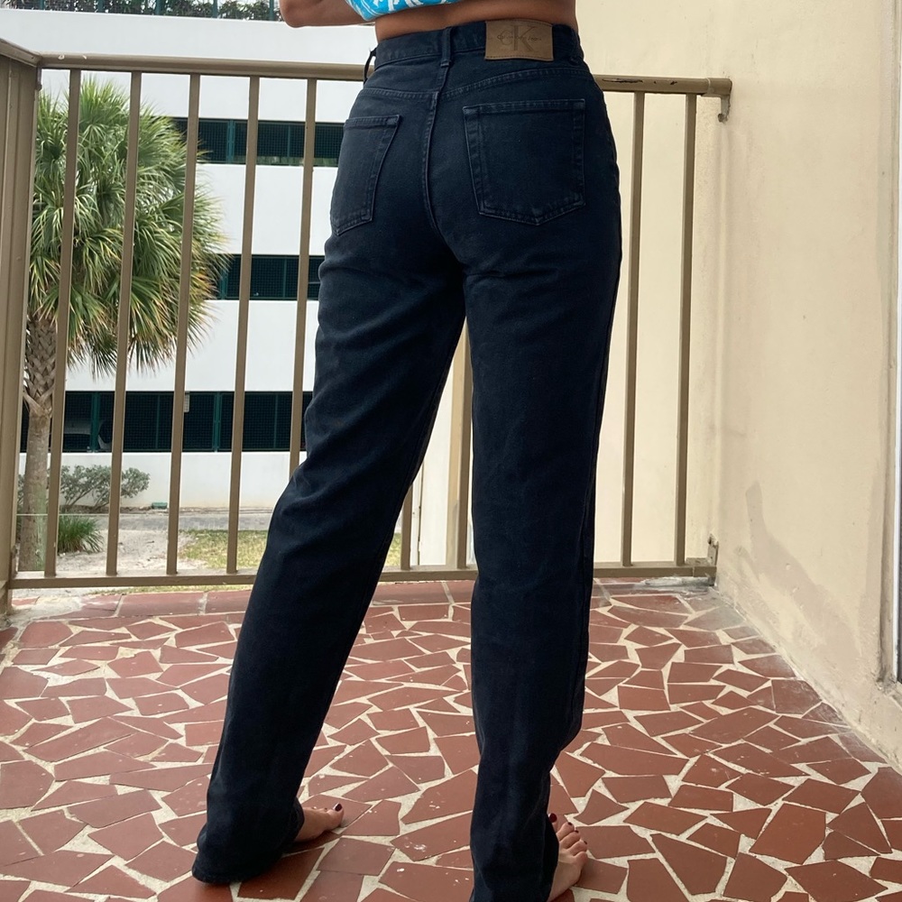 CK vintage black high waisted jeans